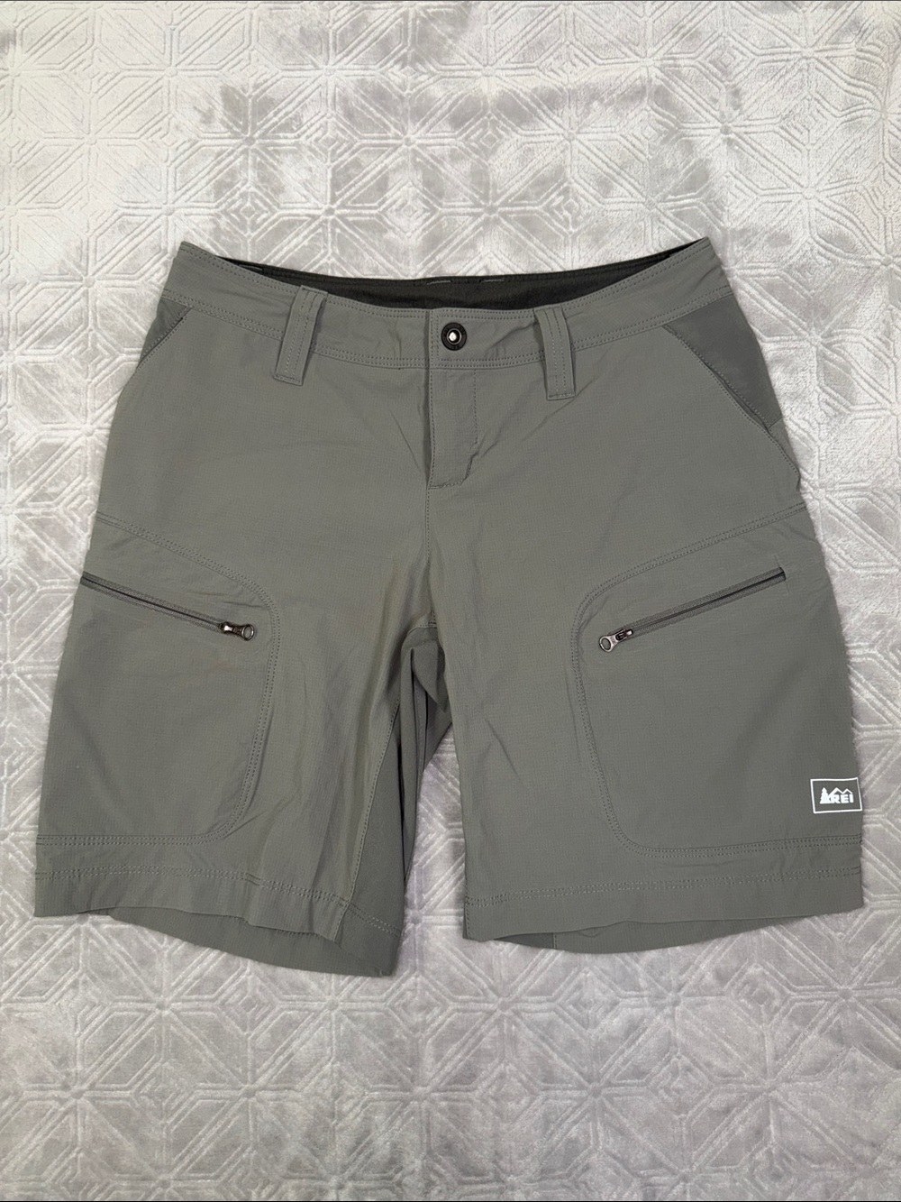 REI soft shell, hiking, quick dry stretch shorts